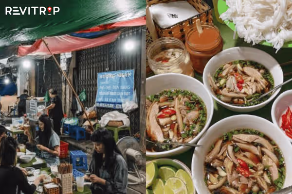 Chicken pho with dipping sauce in the old town 