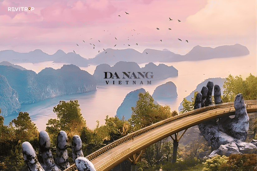 Da Nang in sunshine season - calm seas and golden skies