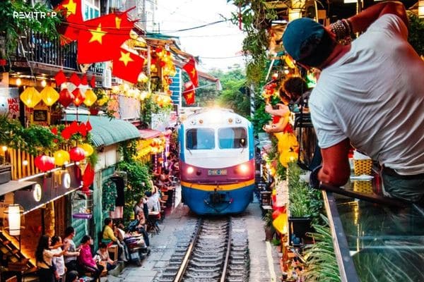 Hanoi Train Street from 2nd floor