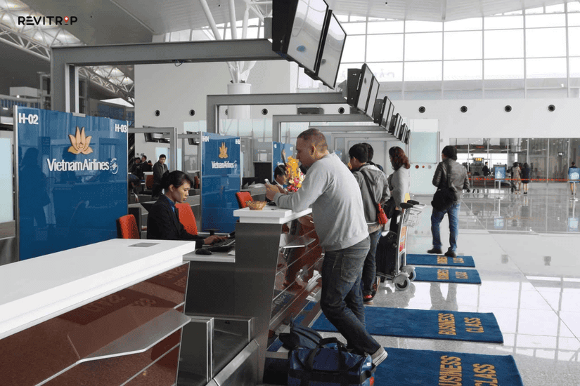 Departure check-in counters at Terminal 2