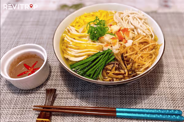 Shrimp paste is an indispensable condiment in a bowl of Hanoi-style vermicelli soup.