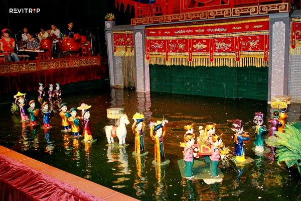 A water puppet show