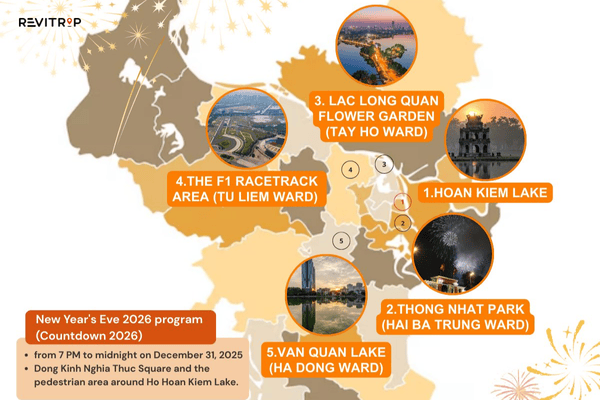 hanoi fireworks viewing locations map new year 2026