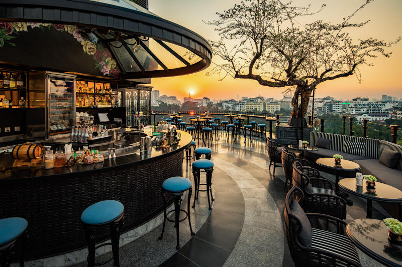 Watch the sunset at AIRA Sky Bar & Lounge 