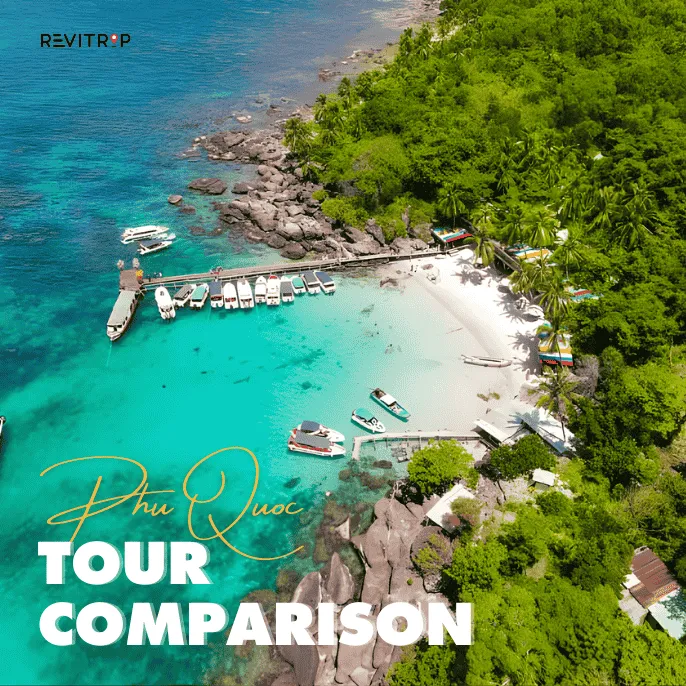 tour Phu Quoc operators showing boats and islands