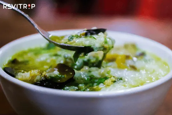 a bowl of warm and comforting Au Tau porridge