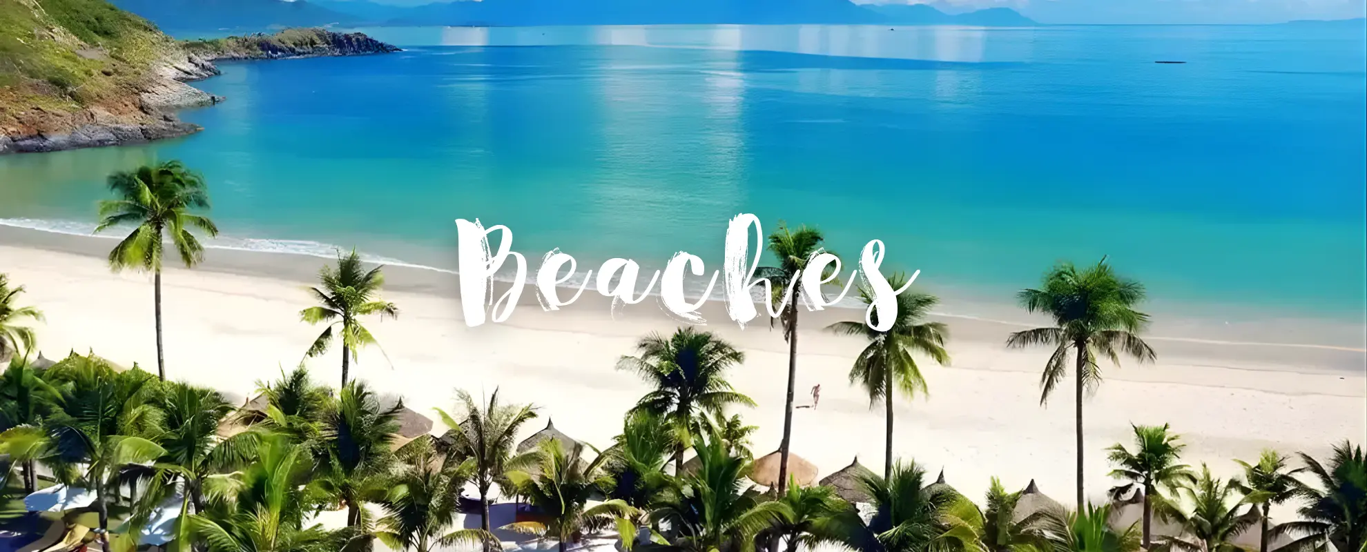 White sand beach and turquoise water in Phu Quoc island Vietnam