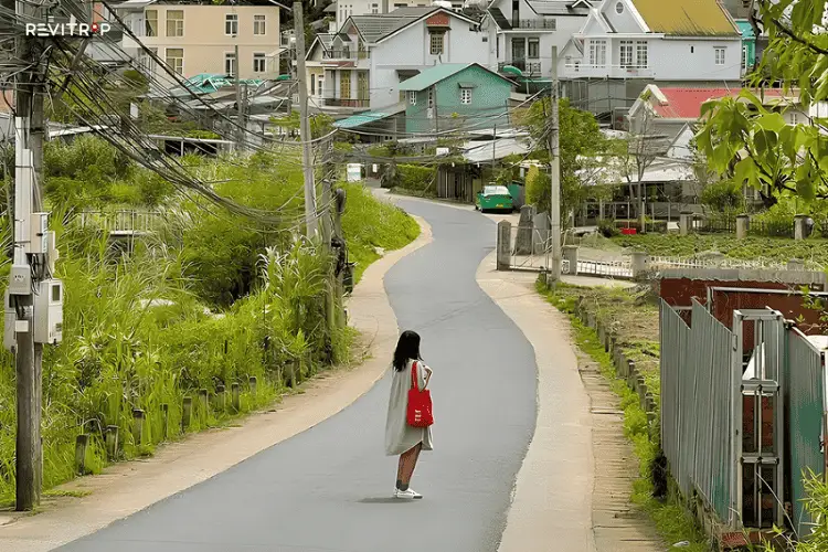 Clear dry-season weather in Da Lat with blue sky and pine-covered hills