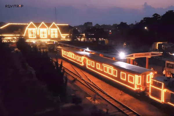 Da Lat Railway Station Under the Evening Lights