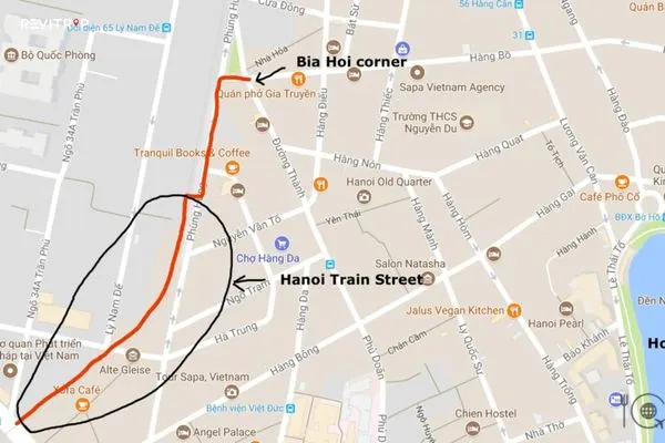 Hanoi Train Street Map