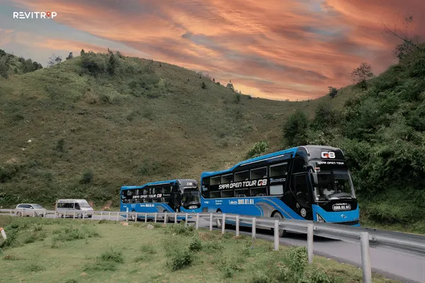 VIP sleeper bus interior on the Hanoi to Sapa route