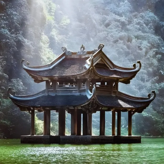 Temple along the Trang An Boat Tour