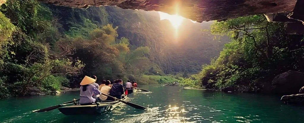 Tourist on the Trang An Boat ride