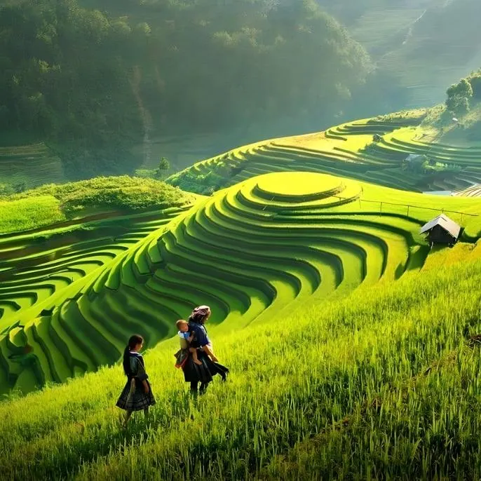  Rice Terraces at Harvest Time