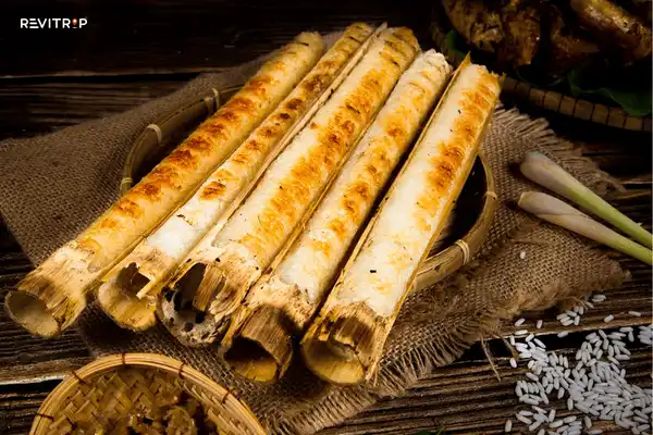 Com lam bamboo tube sticky rice Sapa local food 