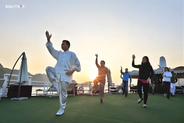 Sunrise Tai Chi on the Cruise Sundeck